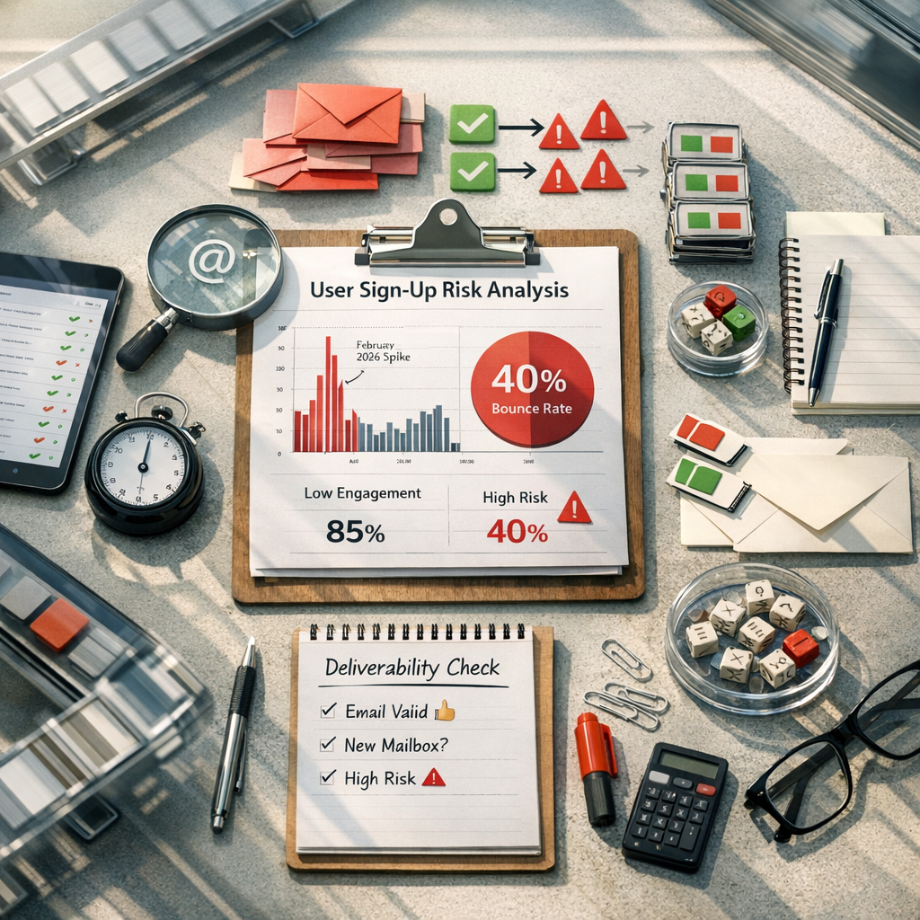 Fake software download spikes: when to slow sign-ups linked to newly created mailbox patterns