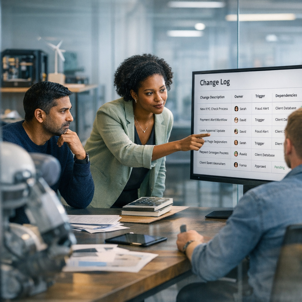 How UK financial services teams can document automation changes for audit, approvals and customer communications